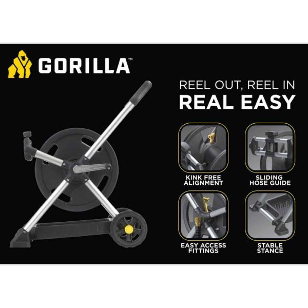 Gorilla GRM-200G 200 ft. Aluminum Zero Rust Premium Mobile Hose Reel - Image 13
