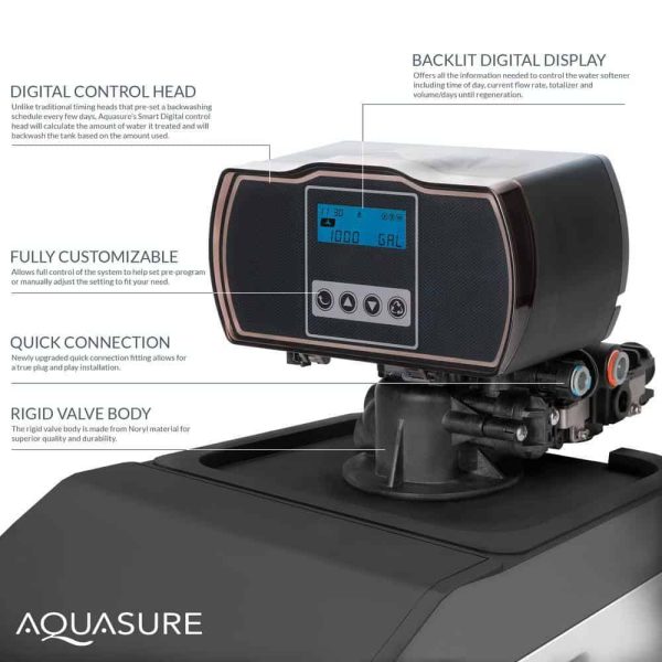 AQUASURE AS-HL32C Harmony Lite Compact ALL-In-One 32,000 Grain Whole House Water Softener with Triple Purpose Pre-Filter - Image 5