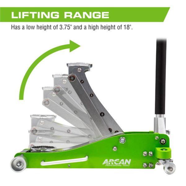 A20018 3-Ton Lightweight Aluminum Floor and Car Jack with Quick Rise - Image 7