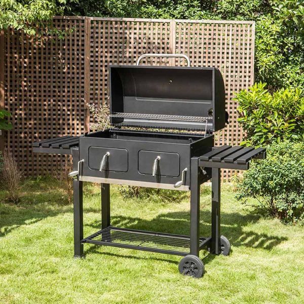 PHI VILLA THD-E02GR005 Heavy-duty Outdoor Barrel Charcoal Grill in Black - Image 9