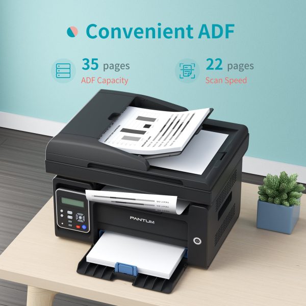 PANTUM M6552NW All-in-One Wireless Monochrome Laser Printer, Copier, Scanner with 35-Sheet ADF, Black and White, Mobile Printing - Image 5
