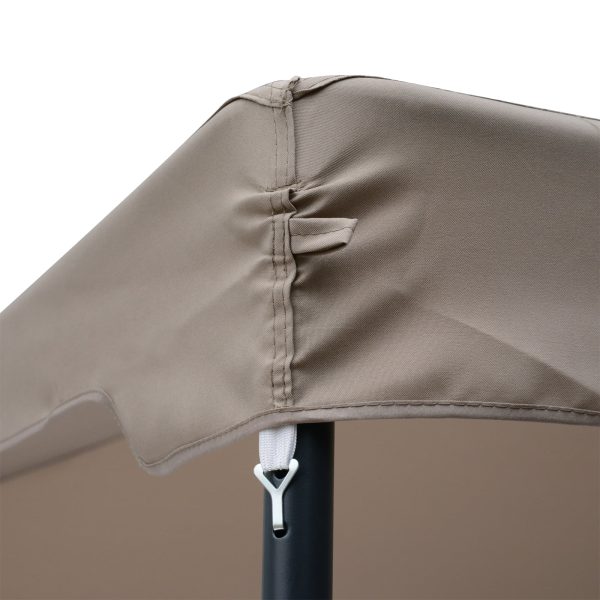 10’ x 10’ Steel Fabric 2.95m /9.7  Outdoor Patio Gazebo Pavilion Canopy Tent Steel 2-tier Roof   Taupe - Image 2