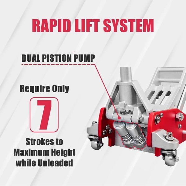AT830003XLR 3-Ton Low-Profile Aluminum Floor Jack with Dual Piston Speedy Lift - Image 4