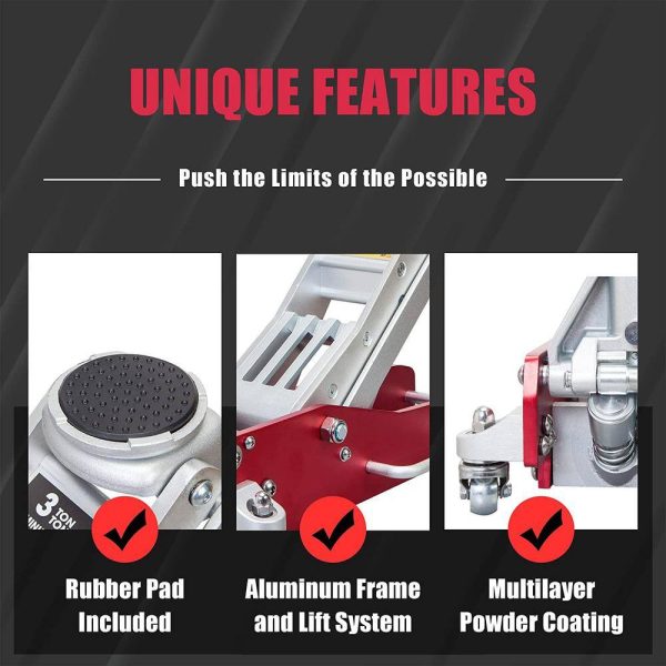 AT830003XLR 3-Ton Low-Profile Aluminum Floor Jack with Dual Piston Speedy Lift - Image 5