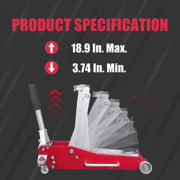 AT830003XLR 3-Ton Low-Profile Aluminum Floor Jack with Dual Piston Speedy Lift - Image 3