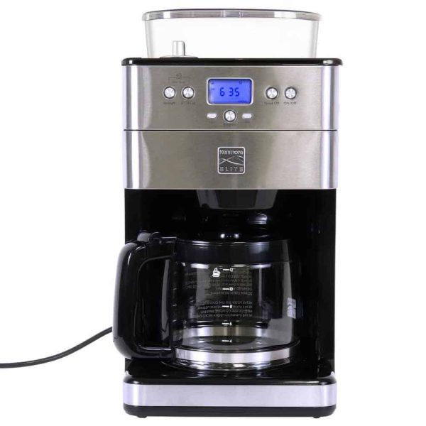Elite Grind and Brew black 12- Cup Coffee Maker with Burr Grinder, Programmable Automatic Timer Brew