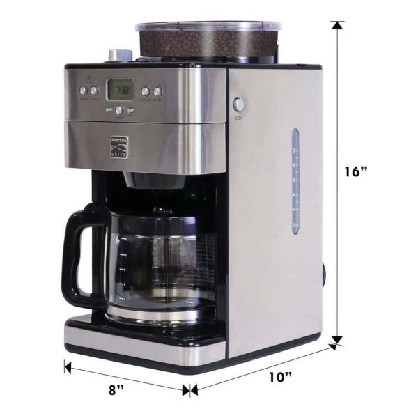 Elite Grind and Brew black 12- Cup Coffee Maker with Burr Grinder, Programmable Automatic Timer Brew - Image 9