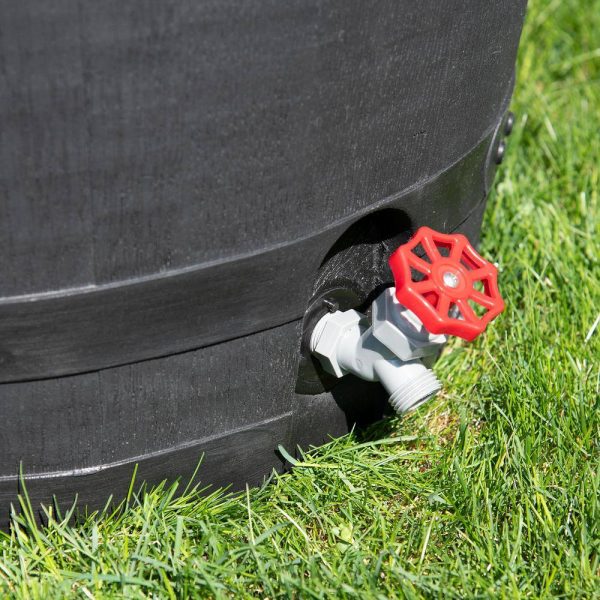 RTS Home Accents 55 Gal. Premium Flat Back Eco Rain Barrel with Removable Lid, Black Color - Image 2