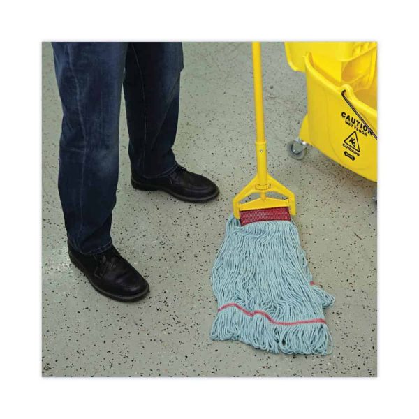 Boardwalk BWK1400LCT Cotton/Synthetic EchoMop with Looped-End Wet String Mop Mop Head, Large, Blue, (12-Carton) - Image 5