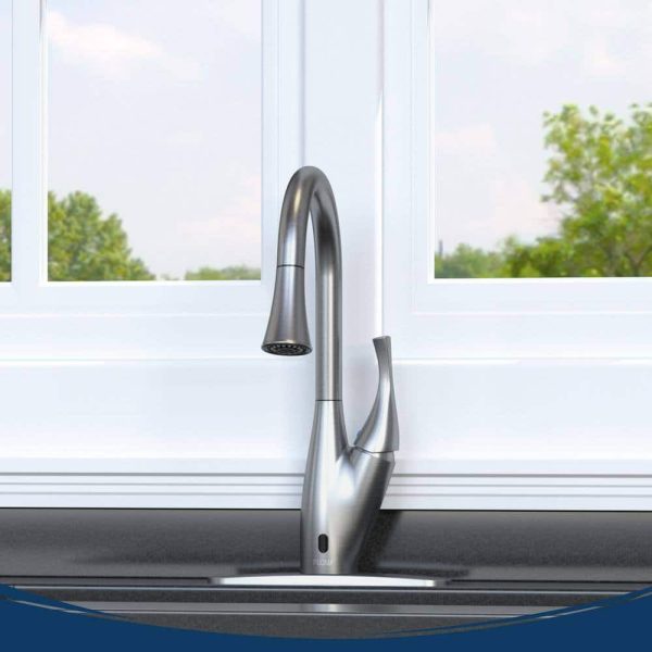 FLOW  X Series Single-Handle Pull-Down Sprayer Kitchen Faucet with Motion Sensor in Brushed Nickel - Image 8
