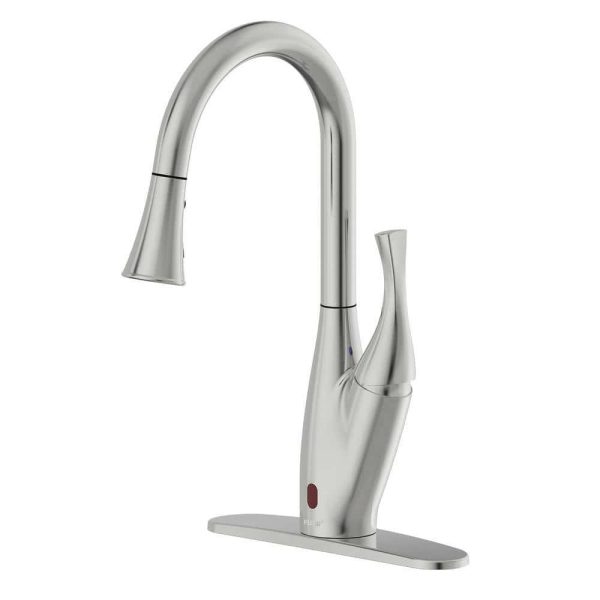 FLOW  X Series Single-Handle Pull-Down Sprayer Kitchen Faucet with Motion Sensor in Brushed Nickel