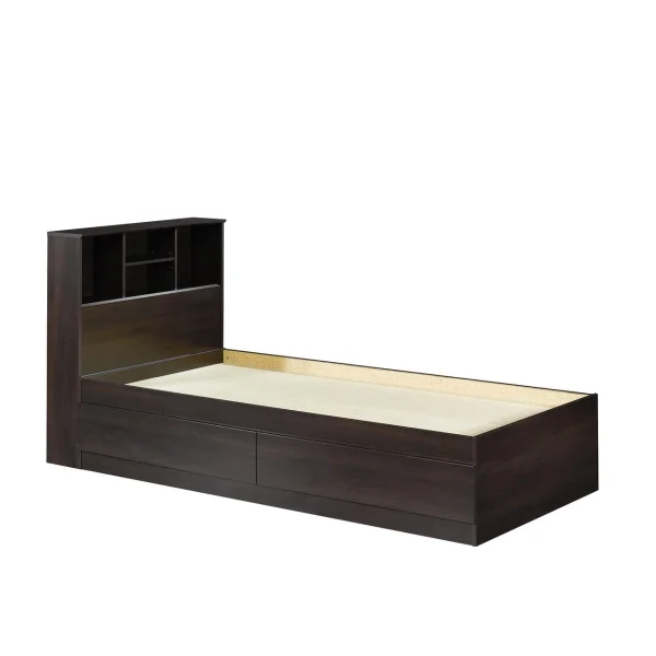 Mates Storage Bed with Bookcase Headboard, Twin, Cinnamon Cherry Finish - Image 10