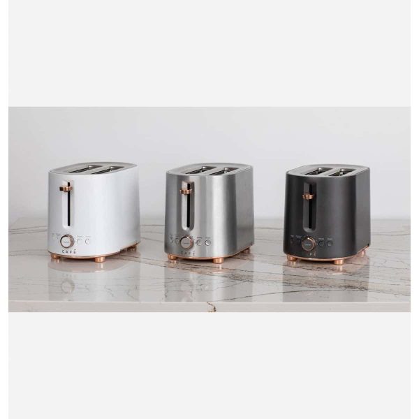 Café Express Finish 2 Slice Metal Toaster White - Image 5
