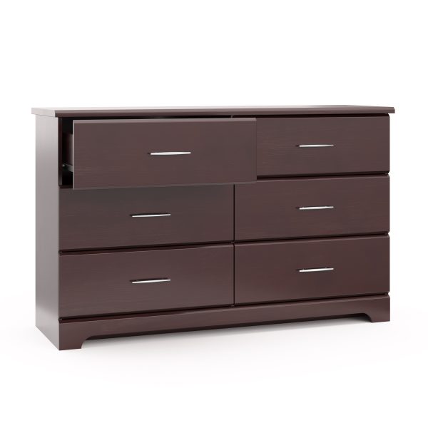 Brookside 6 Drawer Modern Double Dresser Espresso - Image 7