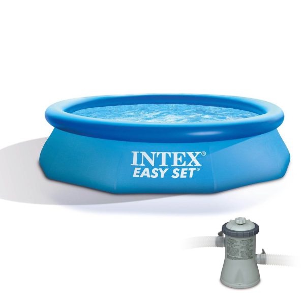10ft x 30in Easy Set Above Ground Inflatable Family Swimming Pool   Pump