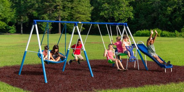 XDP Recreation All-Star Playground Metal Swing Set.  Featuring Wave Slide, Space Rider, Swings, and Super Disc Swing - Image 9