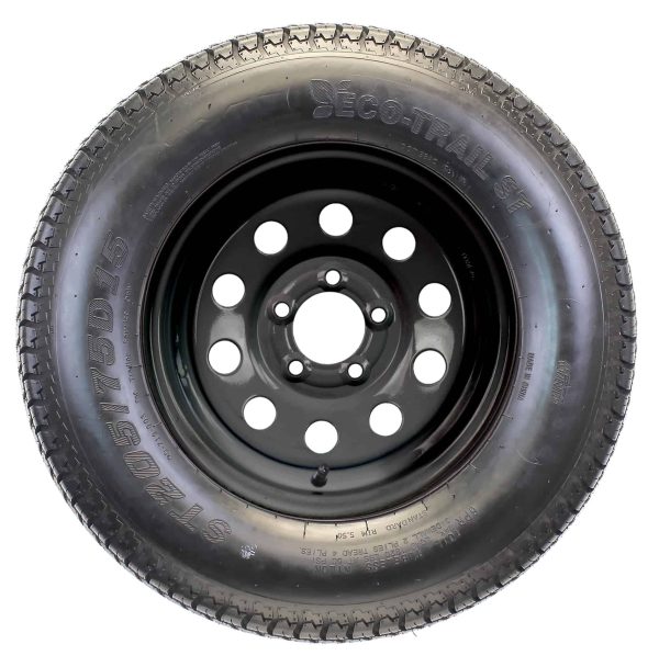 2-Pk Trailer Tire On Black Wheel Modular Rim ST205/75D15 LRC 5 Lug On 4.5 15 x 5. - Image 2