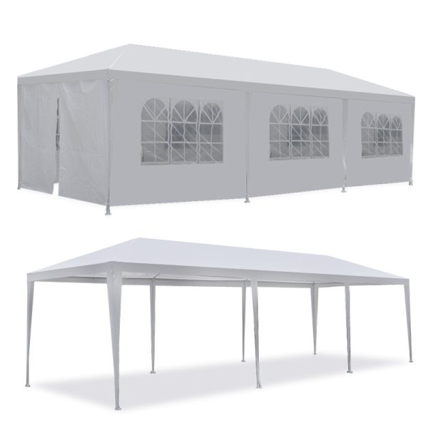 ZenSports 10x30FT Outdoor Party Tent Gazebo Wedding Canopy Tent, Heavy-Duty Steel Waterproof UV Protection White - Image 5