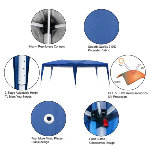 Zimtown 10 x 20  4 Walls Pop Up Outdoor Instant Folding Wedding Canopy Party Tent Gazebo Ez - Image 4