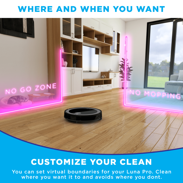 iHome AutoVac Luna Pro 3-in-1 Robot Vacuum and Vibrating Mop with Auto Empty Base - Image 9