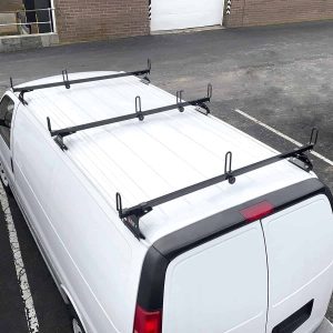 Vantech GFY Heavy Duty 3 Bar Ladder Roof Rack Fits: Chevy Express All Year   Trims (Black)