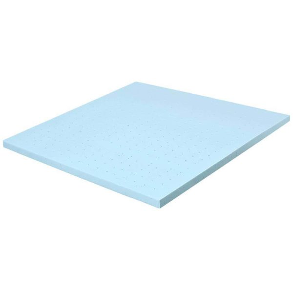 Blue 4 in. Gel-Infused Memory Foam Mattress Topper Ventilated Bed Pad Queen
