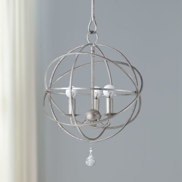 Crystorama Solaris 12  Wide 3-Light Modern Orb Pendant Light