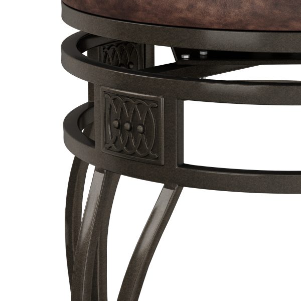 Hillsdale Furniture Montello 32.5  Metal Upholstered Swivel Bar Height Stool, Old Steel - Image 5