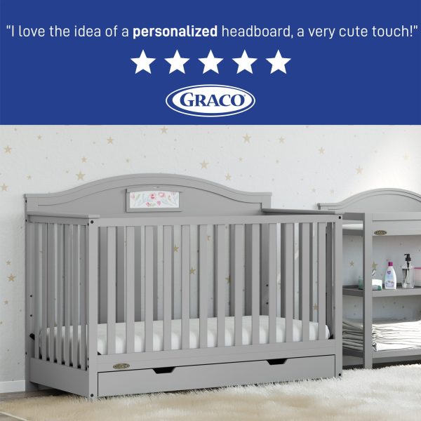 Story 5-in-1 Convertible Baby Crib with Drawer, Pebble Gray - Image 6