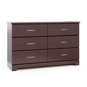 Brookside 6 Drawer Modern Double Dresser Espresso