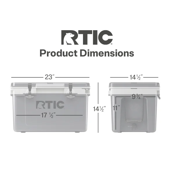 32 QT Ultra-Light Hard-Sided Ice Chest Cooler, Dark Grey And Cool Grey, Fits 48 Cans - Image 11
