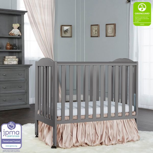 , 2-in-1 Folding Crib in Storm Grey - Image 2