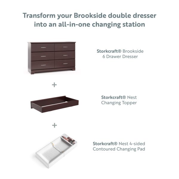 Brookside 6 Drawer Modern Double Dresser Espresso - Image 5