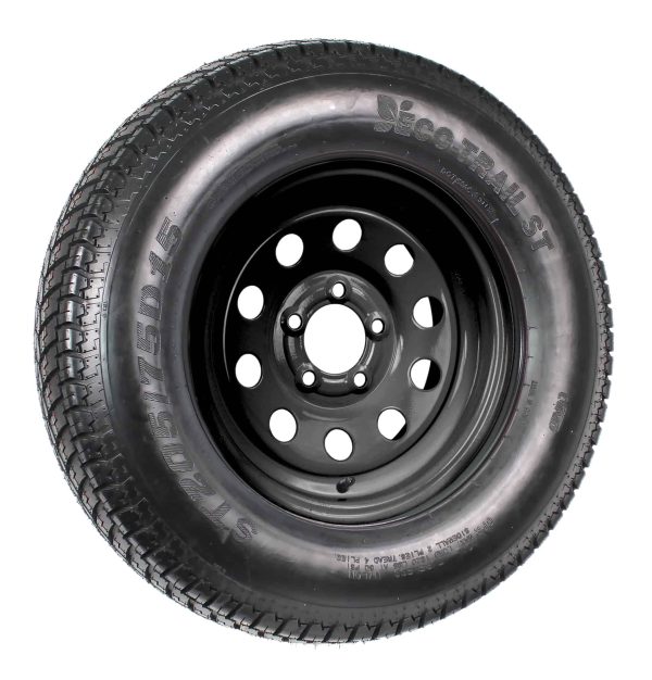 2-Pk Trailer Tire On Black Wheel Modular Rim ST205/75D15 LRC 5 Lug On 4.5 15 x 5. - Image 3