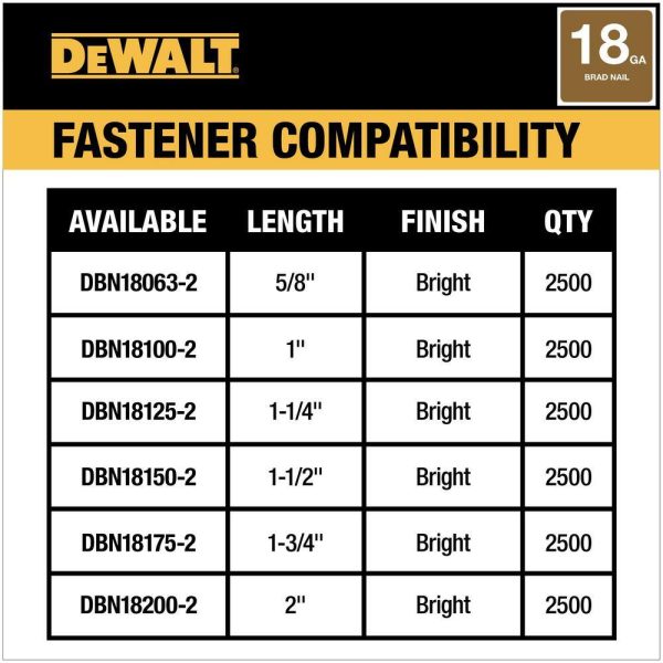 DCN680B 20V MAX XR Lithium-Ion Cordless 18-Gauge Brad Nailer (Tool Only) - Image 10
