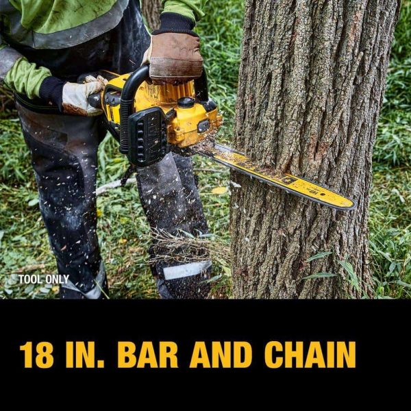 FLEXVOLT 60V MAX 18 in. Brushless Cordless Battery Powered Chainsaw Kit with (1) FLEXVOLT 3 Ah Battery   Charger - Image 6