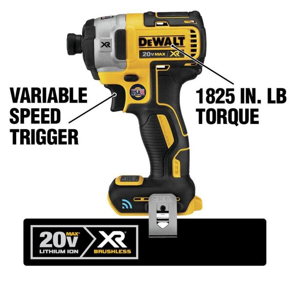 DCF888B 20V MAX XR with Tool Connect Cordless Brushless 1/4 in. Impact Driver (Tool Only) - Image 6