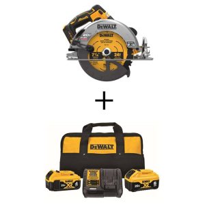 DCS573BDCB246CK 20V MAX Cordless Brushless 7-1/4 in. Circular Saw, (1) 20V 6.0Ah and (1) 20V 4.0Ah Batteries, and Charger
