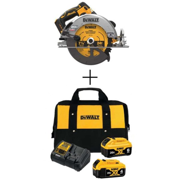 DCS573BDCB246CK 20V MAX Cordless Brushless 7-1/4 in. Circular Saw, (1) 20V 6.0Ah and (1) 20V 4.0Ah Batteries, and Charger - Image 13