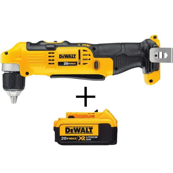 DCD740BW204 20V MAX Cordless 3/8 in. Right Angle Drill/Driver and (1) 20V MAX XR Premium Lithium-Ion 4.0Ah Battery