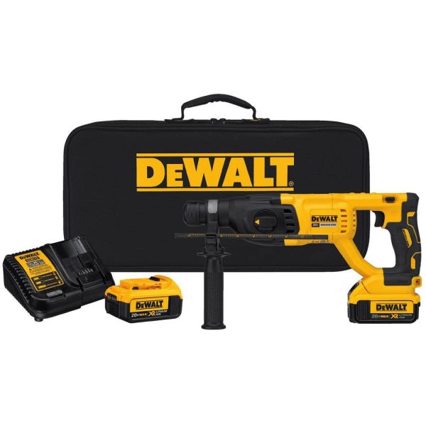 1005223314 20V MAX Cordless Brushless 1 in. SDS Plus D-Handle Concrete and Masonry Rotary Hammer and (2) 20V 4.0Ah Batteries