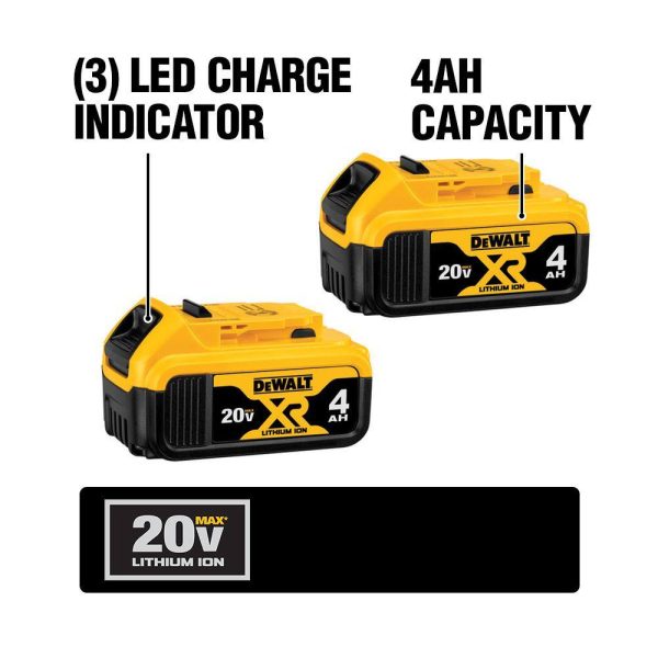 1005223314 20V MAX Cordless Brushless 1 in. SDS Plus D-Handle Concrete and Masonry Rotary Hammer and (2) 20V 4.0Ah Batteries - Image 4