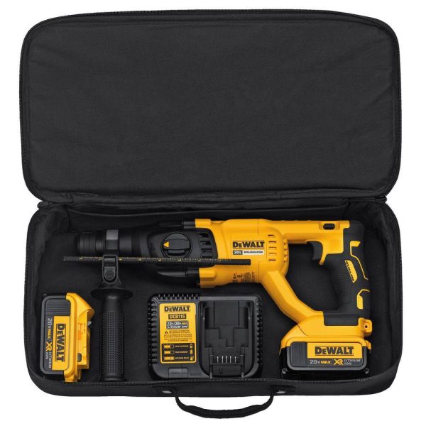 1005223314 20V MAX Cordless Brushless 1 in. SDS Plus D-Handle Concrete and Masonry Rotary Hammer and (2) 20V 4.0Ah Batteries - Image 8