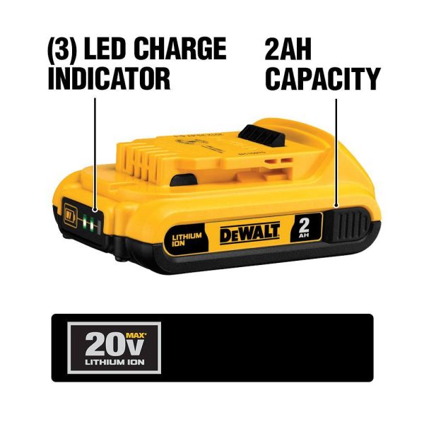 20V MAX XR Cordless Compact Fixed Base Router, (1) 20V 6.0Ah Battery, (1) 20V 4.0Ah Battery, and (1) 2.0Ah Battery - Image 5