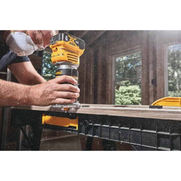 20V MAX XR Cordless Compact Fixed Base Router, (1) 20V 6.0Ah Battery, (1) 20V 4.0Ah Battery, and (1) 2.0Ah Battery - Image 8