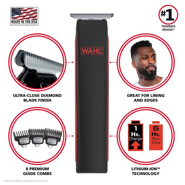Wahl Edge Pro Lithium-Ion Cordless Beard Trimmer with T-Blade17 pc Grooming Kit for Men   9895 - Image 2