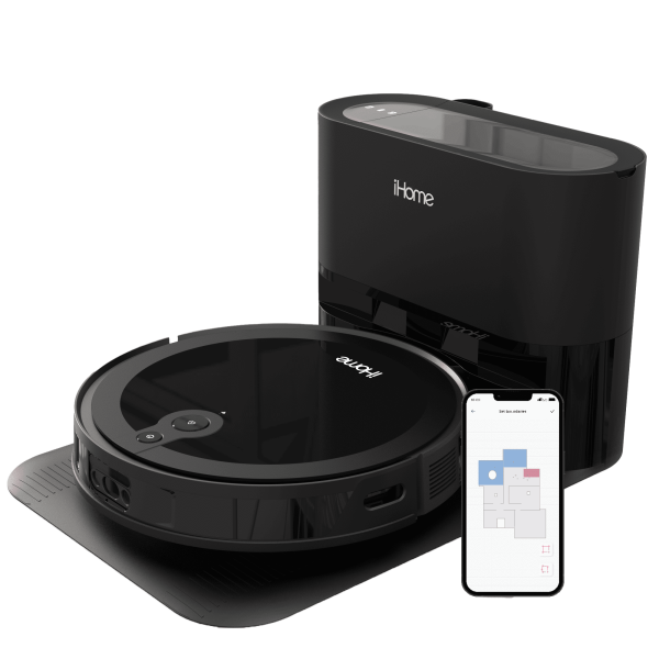 iHome AutoVac Luna Pro 3-in-1 Robot Vacuum and Vibrating Mop with Auto Empty Base