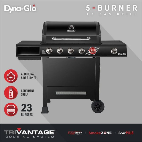 DGH474CRP 5-Burner Propane Gas Grill in Matte Black with TriVantage Multifunctional Cooking System - Image 4