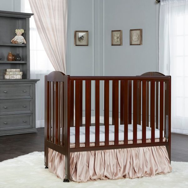 , 2 in 1 Folding Portable Crib Espresso - Image 12