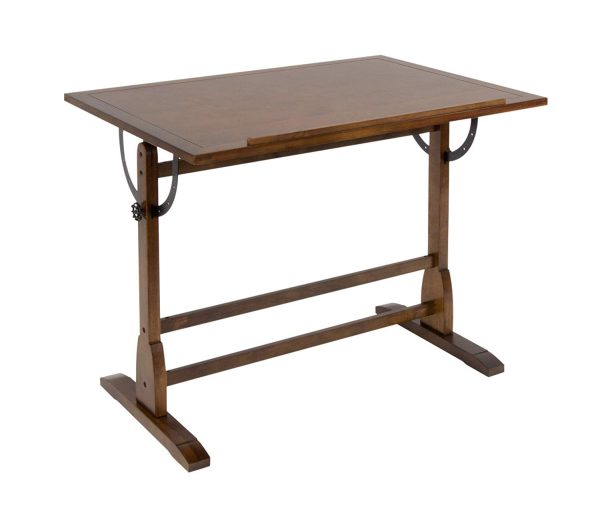 Vintage Solid Wood Drawing/Drafting Table with 42  x 30  Adjustable Tilting Top - Image 9